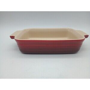 Le Creuset Small Red Rectangular Stoneware Baking Casserole Dish 7" x 5"